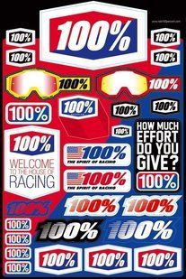 Лист наклеек Ride 100% DECAL SHEET 12"x18" 70000-010-01 фото