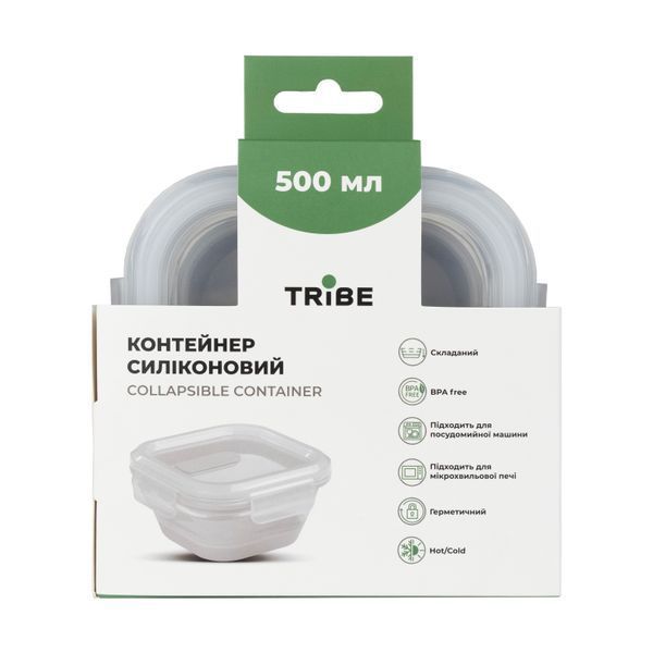 Контейнер Tribe Collapsible Container 500 мл силіконовий T-FF-0027, grey T-FF-0027-grey фото
