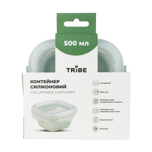 Контейнер Tribe Collapsible Container 500 мл силіконовий T-FF-0027, mint T-FF-0027-mint фото