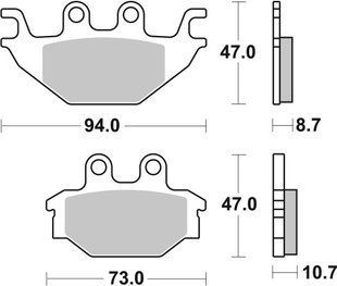 Гальмівні колодки SBS Sport Brake Pads, Sinter/Carbon 810SI фото