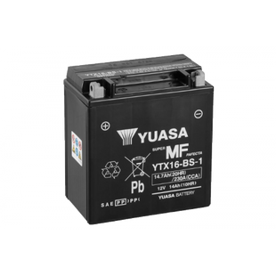 Мото аккумулятор Yuasa 12V 14,7Ah MF VRLA Battery YTX16-BS-1(сухозаряжений) YTX16-BS-1 фото