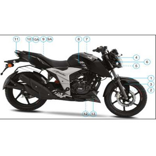 Накладка хвоста права чорна TVS RTR 160 4V NF2200300D фото