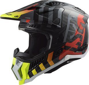 Мотошлем LS2 MX703 C X-Force Barrier Hi-Viz Yellow Red (M) 467032132M фото