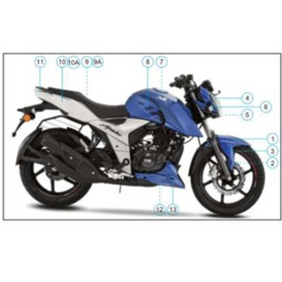 Накладка хвоста права біла TVS RTR 160 4V NF2200302F фото