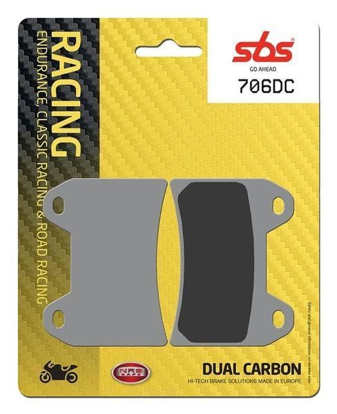 Тормозные колодки SBS Road Racing Front Brake Pads, Dual Carbon 706DC фото