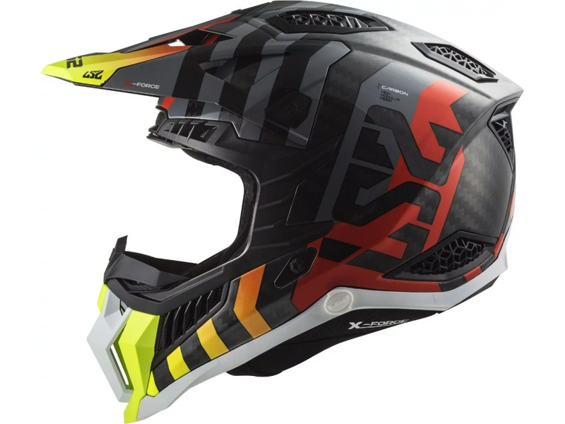 Мотошлем LS2 MX703 C X-Force Barrier Hi-Viz Yellow Red (M) 467032132M фото