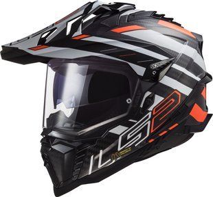 Мотошлем LS2 MX701 Explorer C Edge Black Orange White (M) 467017152M фото