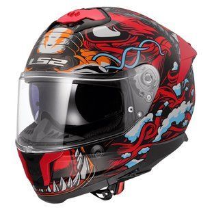 Мотошолом LS2 FF808 Stream 2 Dragontiger Matt Black Red (XL) 168083378XL фото
