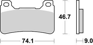 Гальмівні колодки SBS Road Racing Front Brake Pads, Dual Carbon 809DC фото