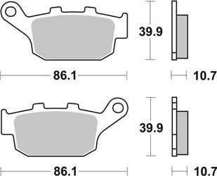 Гальмівні колодки SBS Performance Rear Brake Pads, Sinter 614LS фото