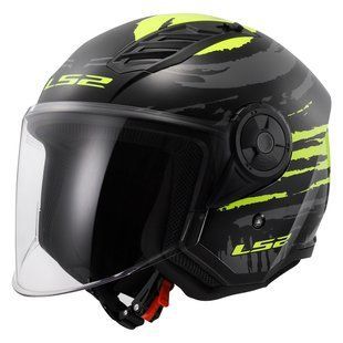 Мотошлем LS2 OF616 Airflow 2 Brush Black Hi-Vis Yellow (S) 366162254S фото
