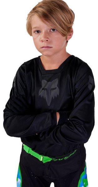 Детская джерси FOX 180 Youth Jersey - BLACKOUT [Black], YL 31430-021-YL фото