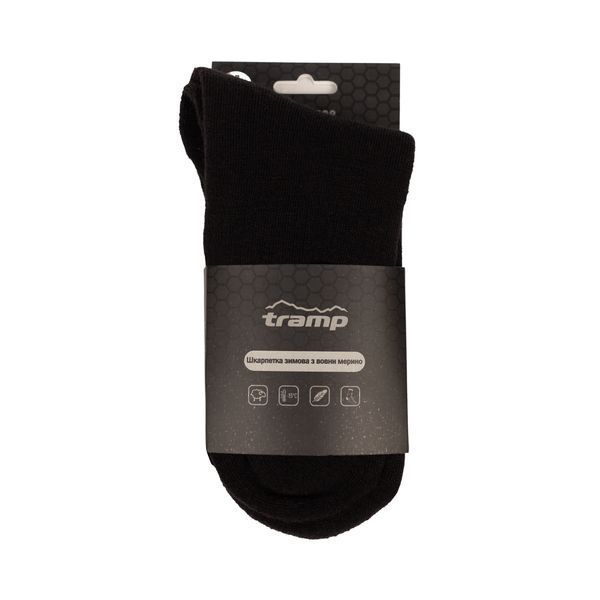 Шкарпетки зимові з вовни мерино Tramp UTRUS-008-black, 38/40 UTRUS-008-black-38/40 фото