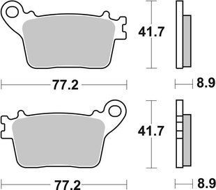 Гальмівні колодки SBS Racing Rear Brake Pads, Carbon Tech 834RQ фото