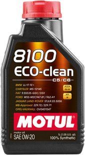 Масло моторное MOTUL 8100 Eco-clean SAE 0W20 (1L) 108813 фото