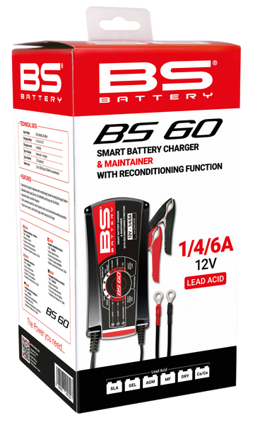Зарядний пристрій BS Battery BS60 - PRO SMART CHARGER 12V 1A/4A/6A 700532 фото