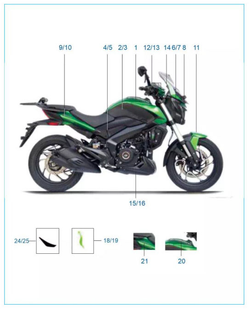 Стикер ветровика правый Bajaj Dominar 400 UG2 JF233363 фото