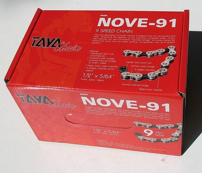 Цепь TAYA Nove-91 Silver/Black 9sp [30м] Nove-91-Si-Bl-30 фото