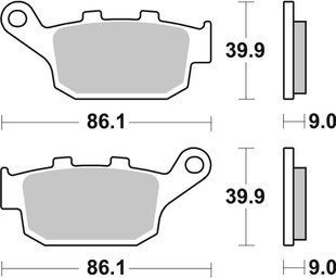 Гальмівні колодки SBS Racing Rear Brake Pads, Carbon Tech 881RQ фото