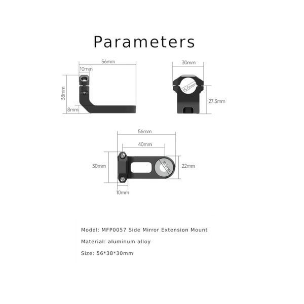 Кронштейн монтажний на дзеркало Chigee Rearview Mirror Mount M8/M10 Screw MFP0057 фото
