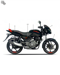 Обтічник бічний, ліва сторона PLA.SILVER Bajaj Pulsar 150-180 52DH2447 фото