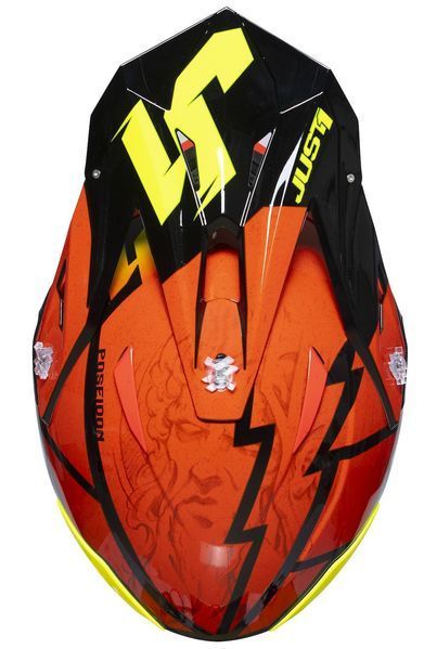 Мотошлем Just1 J39 Poseidon Fluo Yellow Red Black XS 606004027100602 фото