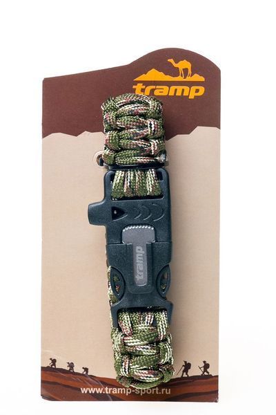 Браслет выживальщика Tramp (свисток,огниво, 2м паракорда) хаки TRA-232-khaki фото