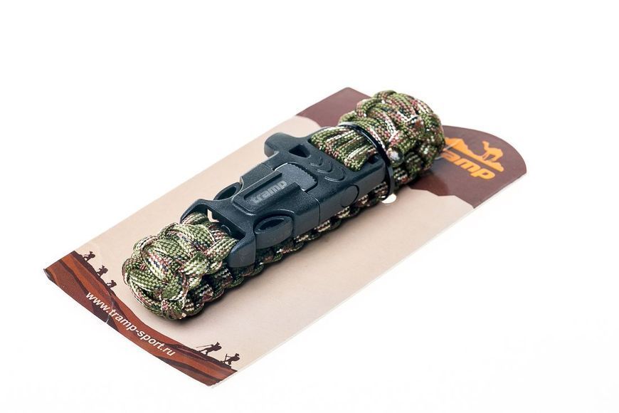 Браслет выживальщика Tramp (свисток,огниво, 2м паракорда) хаки TRA-232-khaki фото