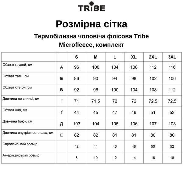 Термобілизна чоловіча Tribe Microfleece (футболка+штани) T-KA-0015-grey, T-KA-0015-grey-L T-KA-0015-grey-L фото