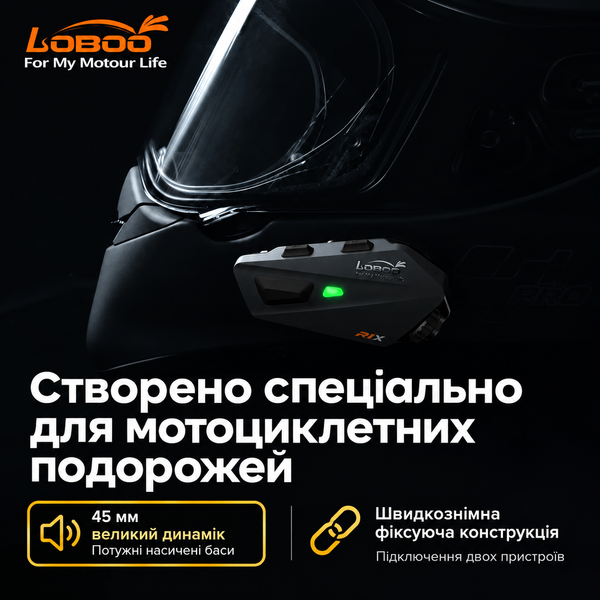 Мотогарнитура Loboo R1X Motorcycle Helmet Headset 11.1.14001.001.71 фото