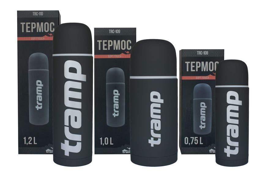 Термос TRAMP Soft Touch 0,75 л, сірий TRC-108-grey фото