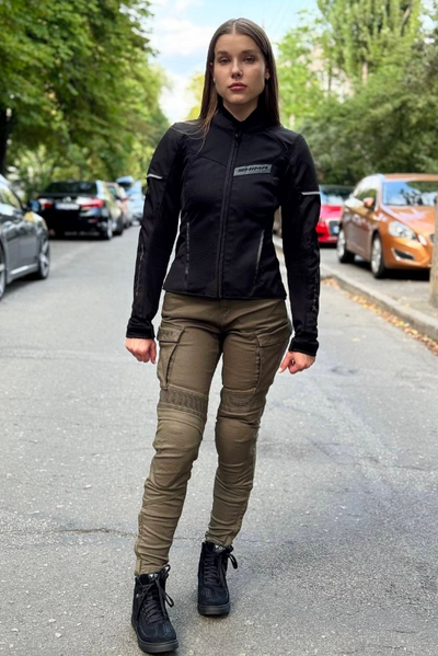 Мотоджинсы SHIMA Giro 2.0 Khaki Lady W24-L34 000003539_6 фото