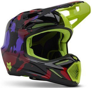 Шлем FOX V3 Helmet - THROTTLE [Flo Yellow], XXL 32998-130-2X фото