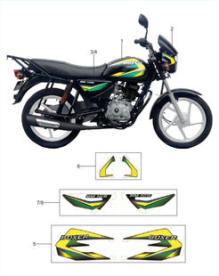Наклейки бака (ЧЕР UG) Bajaj Boxer 125-150 36PF0140 фото