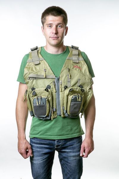 Жилет Tramp Angler рибальський розвантажувальний олива, Зелений L/XL TRFB-006-L/XL фото