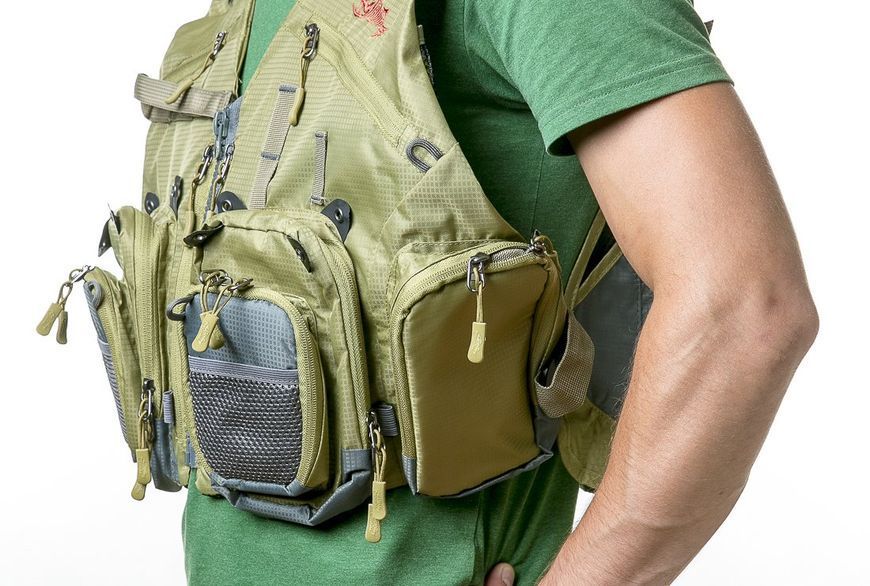 Жилет Tramp Angler рибальський розвантажувальний олива, Зелений L/XL TRFB-006-L/XL фото