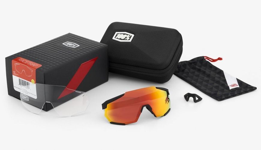 Окуляри 100% RaceTrap HiPER Sunglasses [Soft Tact Black], HiPER Red Lens 61037-100-43 фото