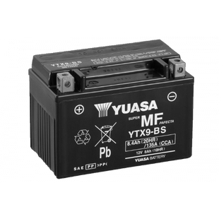 Мото аккумулятор Yuasa 12V 8Ah MF VRLA Battery YTX9-BS (сухозаряжений) YTX9-BS фото