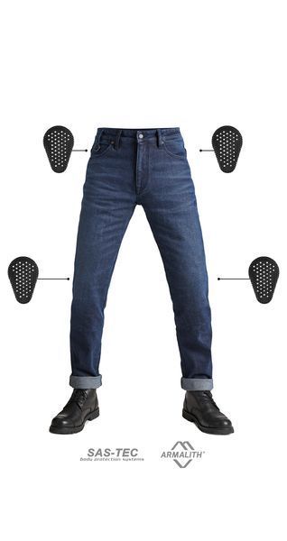 Мотоджинсы однослойные PandoMoto Arnie Slim Blue Armalith&reg; AAA W29-L32 7851049545-29 фото