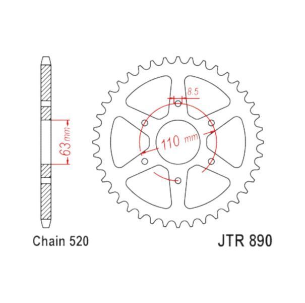Зірка задня JT JTR890.42 ZBK JTR890.42ZBK фото